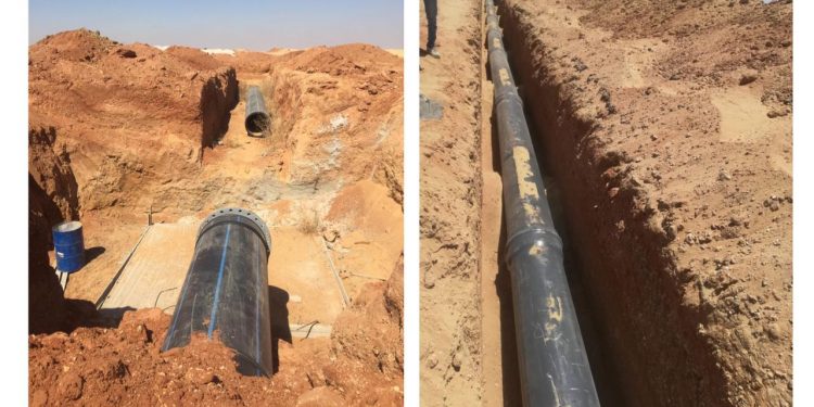 خط المياه المغذي للاسكان الاجتماعى