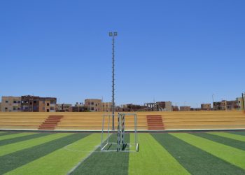 أحد الملاعب المنتهى تنفيذها بأسيوط الجديدة