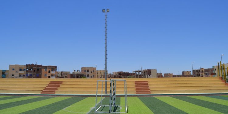 أحد الملاعب المنتهى تنفيذها بأسيوط الجديدة