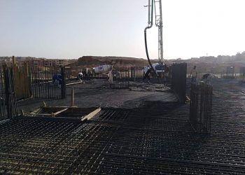 جانب من اعمال تنفيذ المستشفي الجديد بالعبور