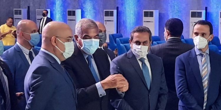 جانب من وضع حجر أساس مدينة نور