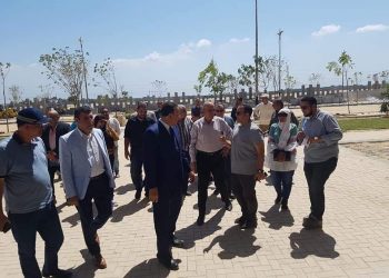 جانب من الجولة بجامعة المنصورة الجديدة اليوم