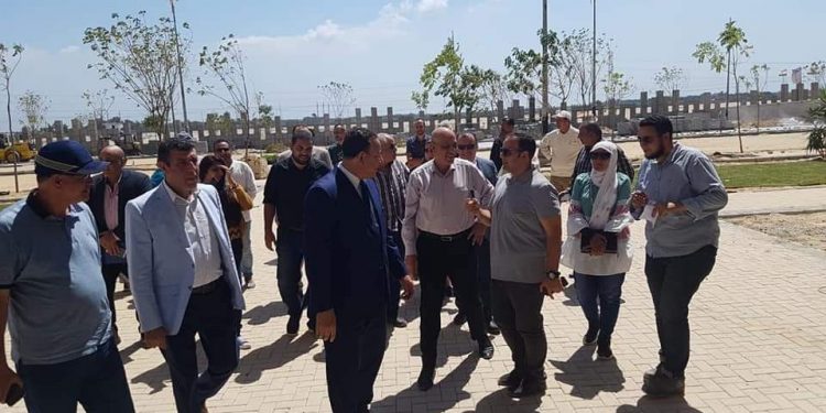 جانب من الجولة بجامعة المنصورة الجديدة اليوم