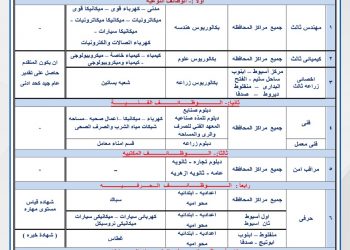 وظائف حكومية.. مياه أسيوط تعلن عن مسابقة لشغل الوظائف بأفرع الشركة فى المحافظة بدءا من ١ يناير