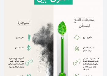 انفوجراف يوضح الفرق بين التبغ المسخن والسجائر