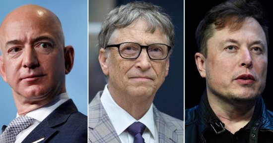 بيل جيتس وإيلون ماسك وجيف بيزوس