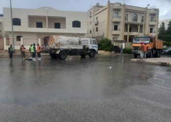 أجهزة المدن الجديدة تواجه موجة الطقس السييء وآثار سقوط مياه الأمطار