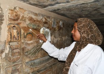 الانتهاء من ترميم مقصورة الذهب بمعبد هابو بالبر الغربي بمحافظة الأقصر