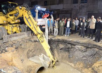 استمرار أعمال إصلاح خط المياه المغذية لمناطق وسط الإسكندرية