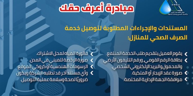 جهاز تنظيم المياه والصرف وحماية المستهلك يوضح للمواطنين خطوات وإجراءات توصيل خدمة الصرف الصحي للمنازل
