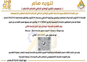 جهاز 6 أكتوبر يتيح تقنين الأوضاع لـ12 ألف فدان ضمن الحزام الأخضر