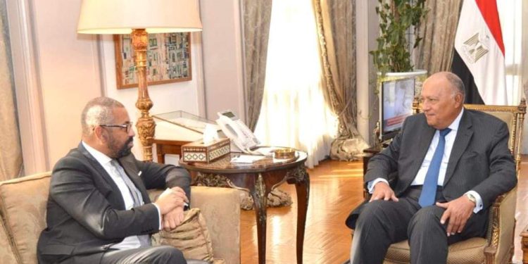 وزير الخارجية يلتقي نظيره البريطاني فى القاهرة لمناقشة الوضع في غزة