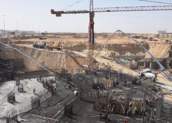 منصات تحتفل بصب أخر مرحلة خرسانية فى أساسات مشروع بوديا تاور بالعاصمة الإدارية