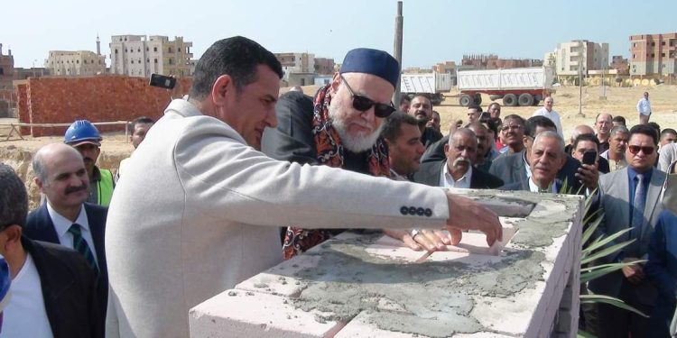 وضع حجر الأساس لمدرسة صلاح الدين الدولية بمدينة بني سويف الجديدة