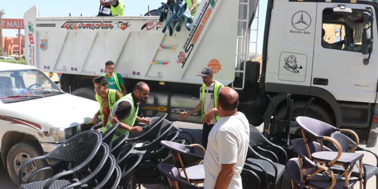 حملات على الإشغالات والتعديات على الطرق وأرصفة المشاة بمدن 6 أكتوبر و15 مايو وبدر والشيخ زايد