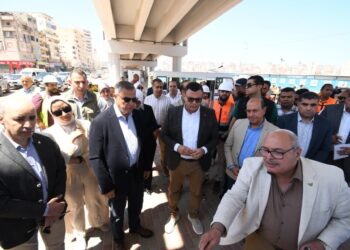 وزير الإسكان ومحافظ الإسكندرية يتفقدان مشروع إنشاء كوبرى 45 "محور السادات"