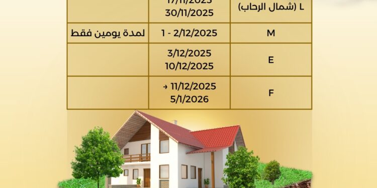 جدول تسليم أراضي بيت الوطن