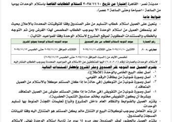 صديق: استكمال تسليم وحدات مشروع دارة توليب بدءا من 10 نوفمبر الجاري